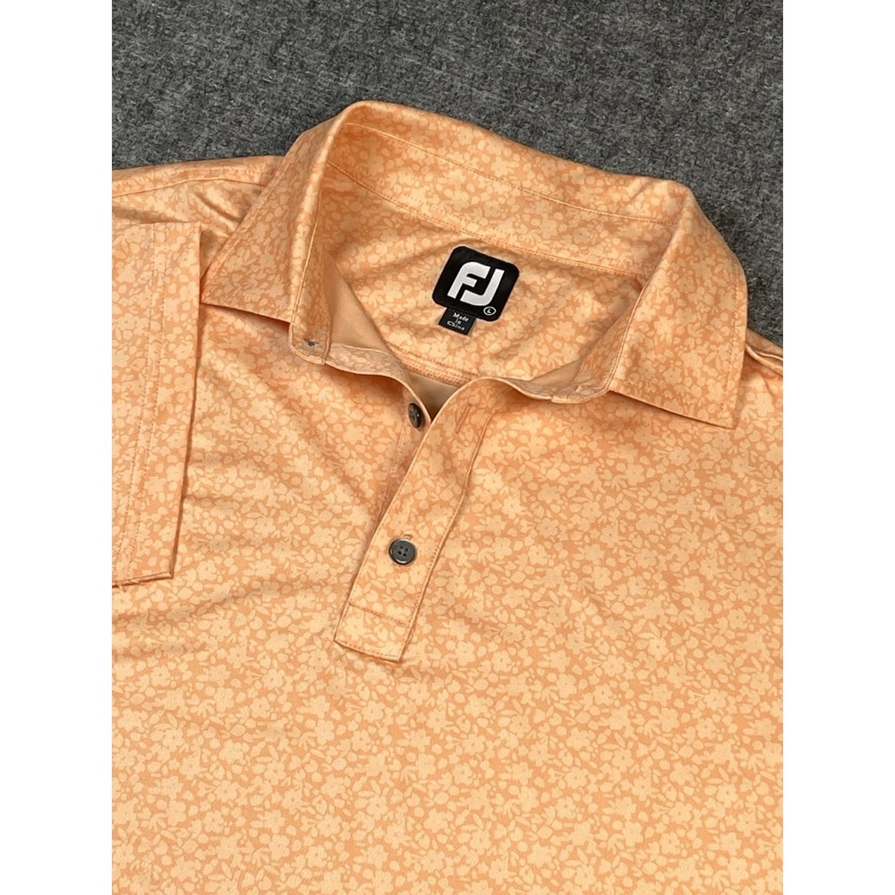 FOOTJOY Orange Short Sleeve Printed Performance Polo Golf Shirt Classic Large